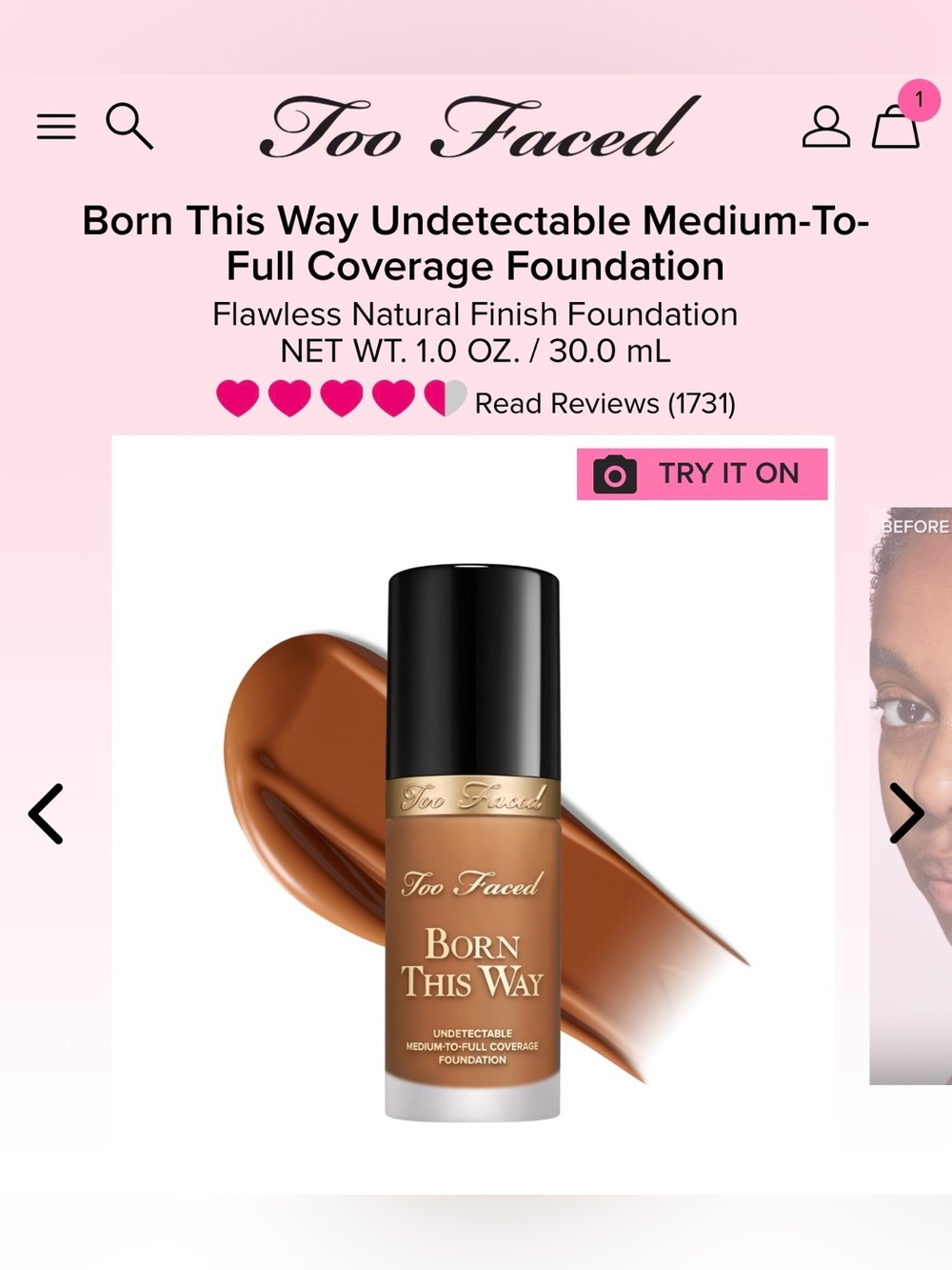 🆕 Too Faced Born This Way Foundation Butter Pecan Medium-Full Coverage 1 oz
